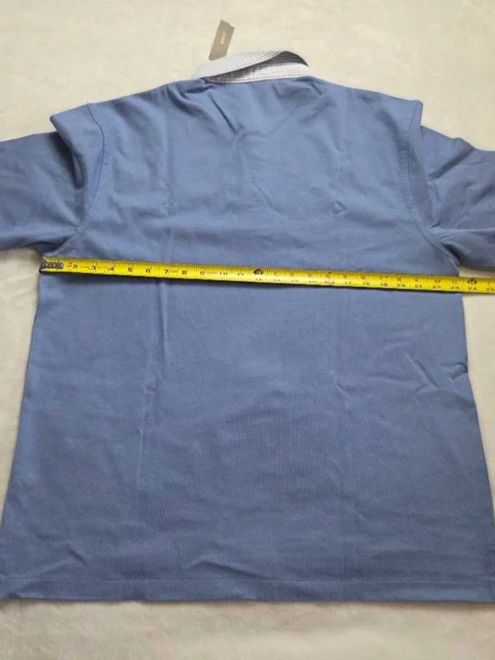 New (flaw) L J.Crew rugby shirt with striped oxford collar blue longsleve polo 1
